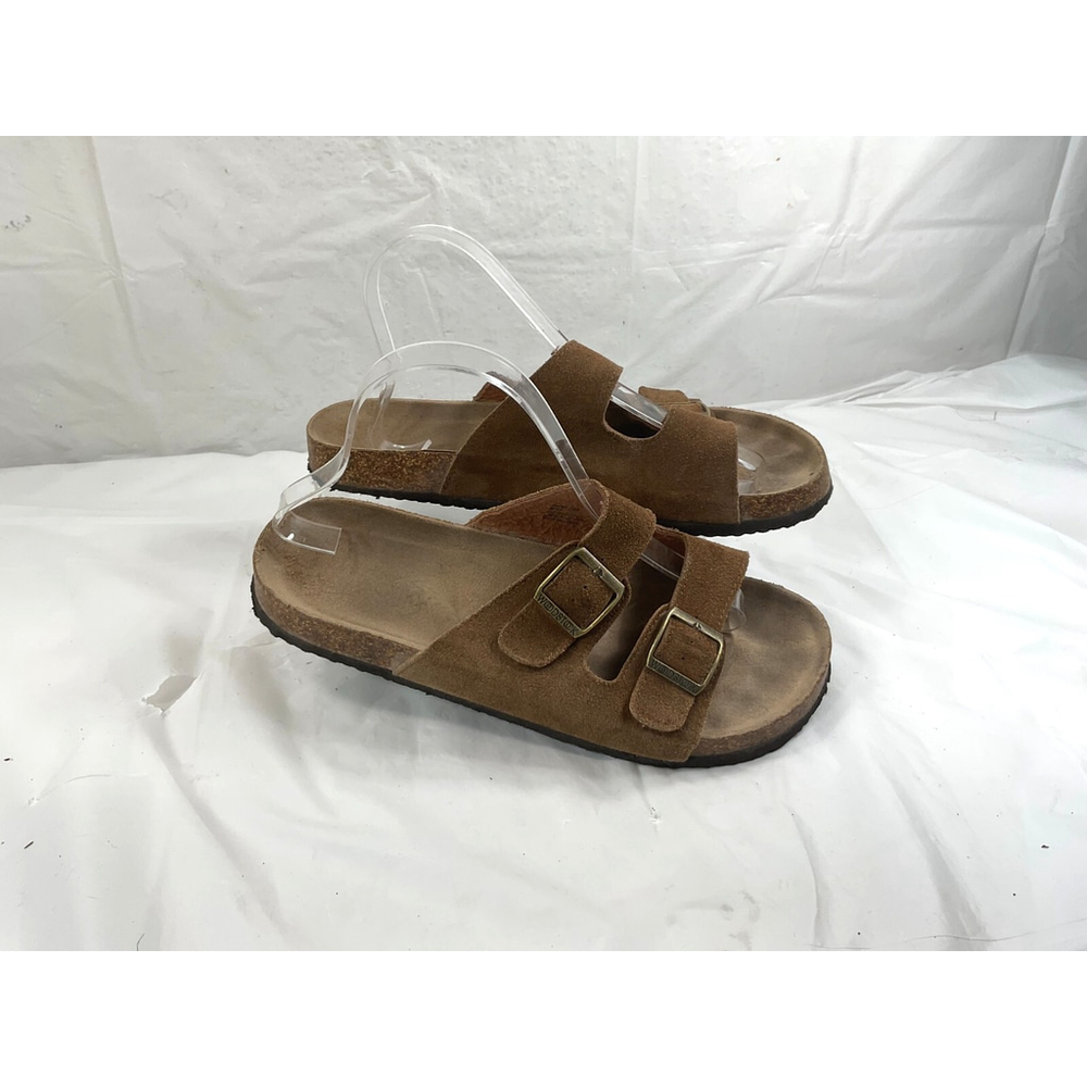Woodstock Bert Leather Slip On Corkbed Slide Sandals 2 Buckle Straps Mens Sz 9 M
